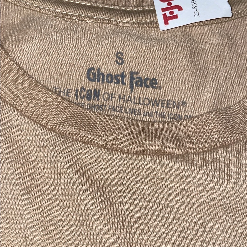 Get in Loser- Ghost Face Graphic Tan Short Sleeve Tee, size small - Picture 2 of 3
